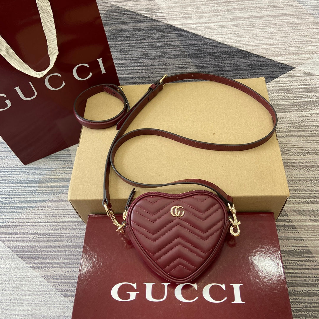 Gucci GG Marmont Mini Handbag - Anchor Red