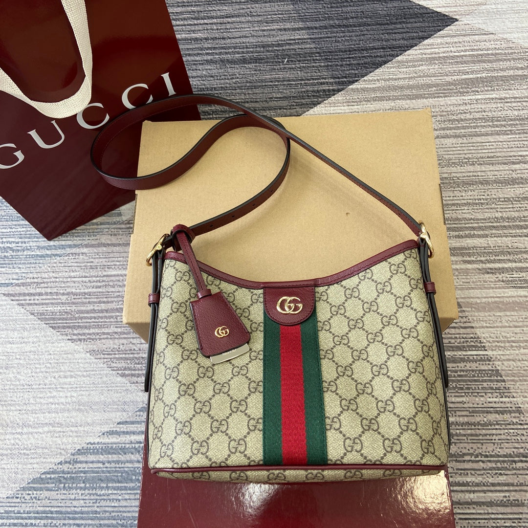 Gucci Ophidia Mini Bag - Brown and Red Leather