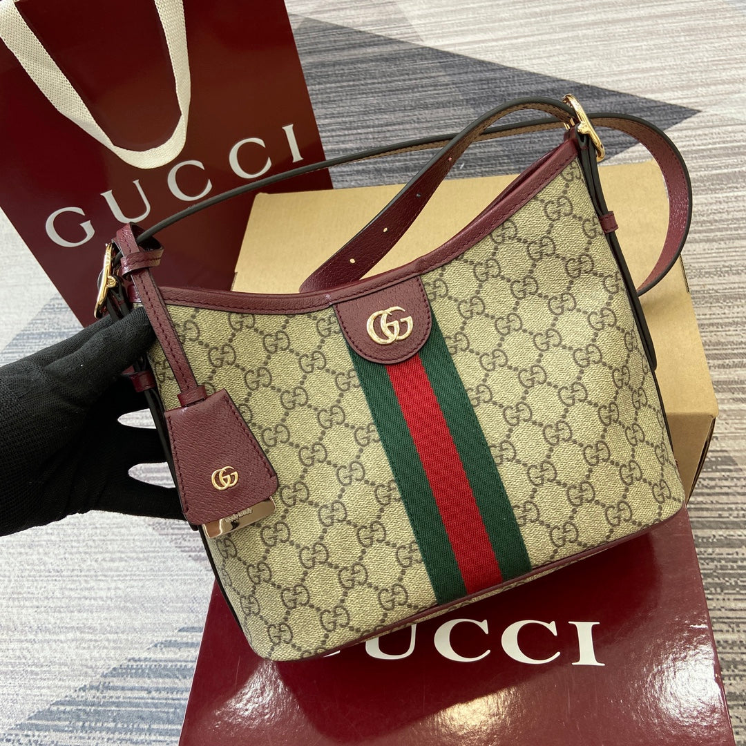 Gucci Ophidia Mini Bag - Brown and Red Leather