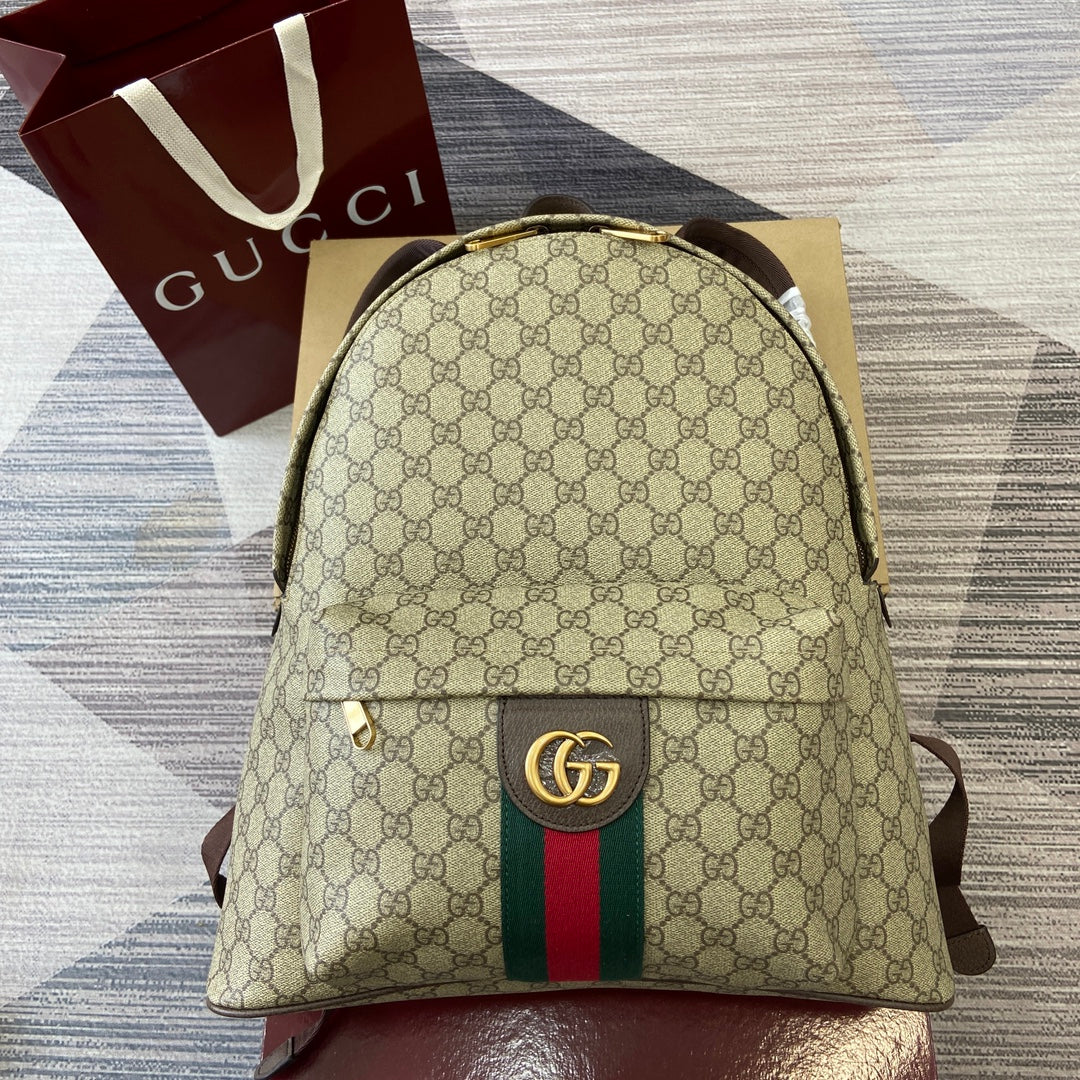 Gucci Ophidia Brown GG Supreme Backpack
