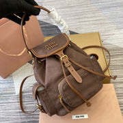 Genuine Calfskin & Canvas Convertible Handbag