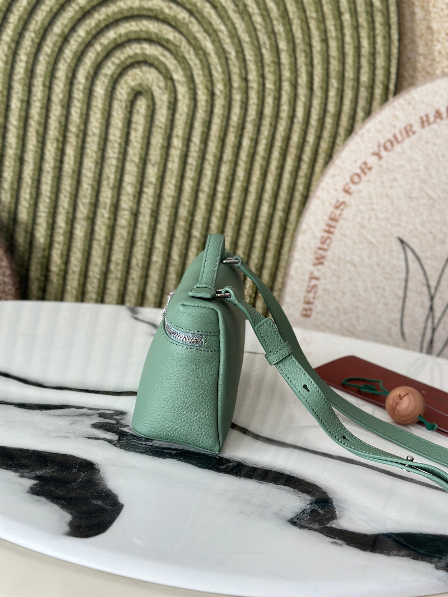 L19 Three-Tooth Green Silver Buckle Handbag - Loro Piana Extra Pocket