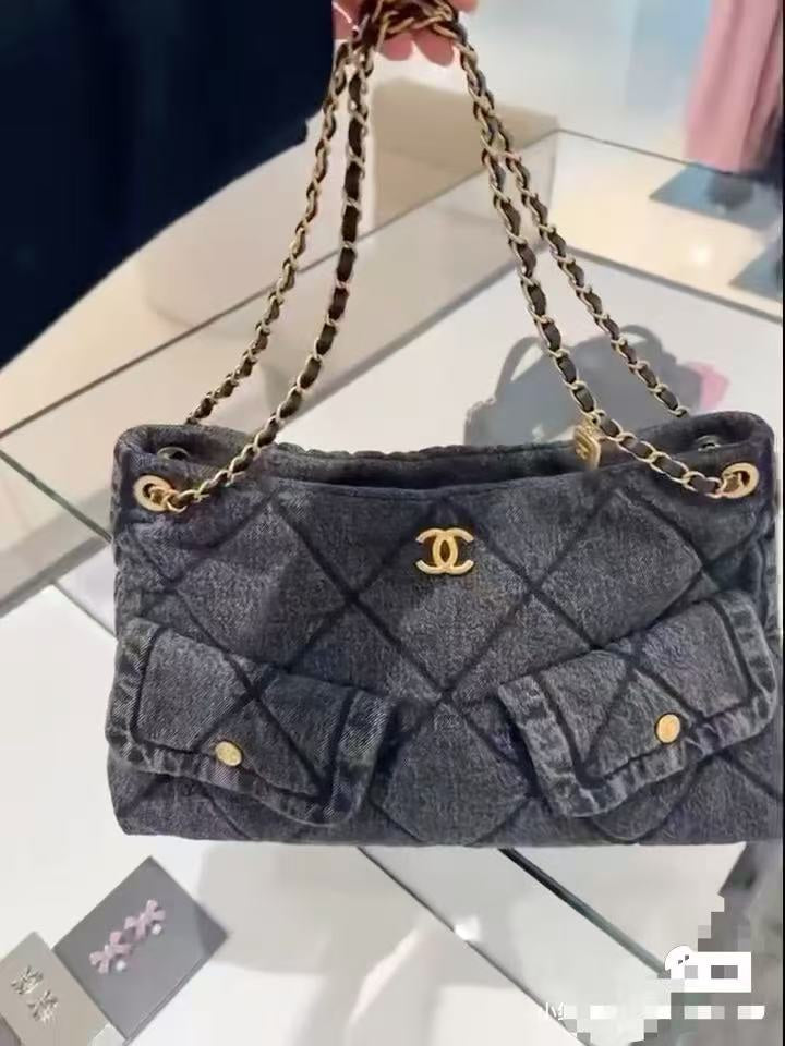 Stylish Denim Hijab Underarm Bag - Chic and Functional