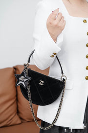Velvet Five-Pointed Star Crescent Bag - 25N Coco Neige